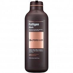 Шампунь бустинг от выпадения волос с тонирующим эффектом Dr.Forhair Folligen Black Shampoo 500 мл