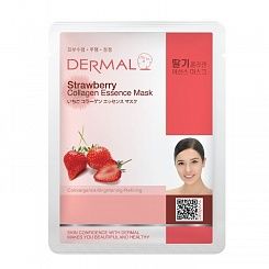 Тканевая маска для лица с экстрактом клубники Dermal Strawberry Collagen Essence Mask