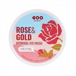 Гидрогелевые патчи с розой и золотом Dearboo Purifying rose & gold hydrogel eye patch