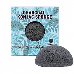 Спонж конняку Trimay Charcoal Konjac Sponge черный (в коробочке) 1 шт