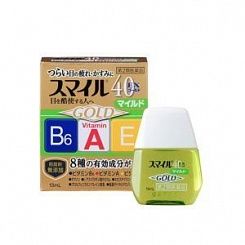 Японские витаминизированные капли для профилактики старения Lion Smile 40 EX Gold Mild,13ml