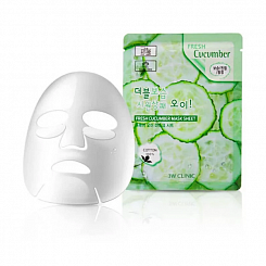 Тканевая маска 3W CLINIC для лица с экстрактом огурца Fresh Cucumber Mask Sheet