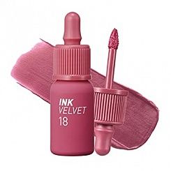 Жидкая матовая помада-тинт для губ Peripera Ink Velvet #18 star plum pink
