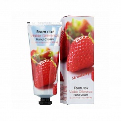 Крем для рук с экстрактом клубники FarmStay Visible Difference Hand Cream Strawberry 