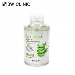 Очищающая вода для снятия макияжа с экстрактом алоэ вера  3W Clinic Aloe Clean-Up Cleansing Water