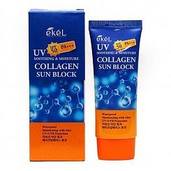 Cолнцезащитный крем EKEL с Коллагеном Soothing & Moisture Sun Block SPF50/PA+++ Collagen 70 мл