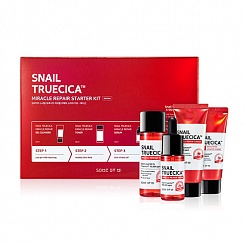 Набор миниатюр  с муцином черной улитки для лица Snail Truecica Miracle Repair Starter Kit Edition (