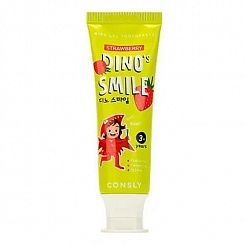 Гелевая зубная паста c ксилитом и вкусом клубники от 3 лет CONSLY Dino\'s Smile Kids Gel Toothpast