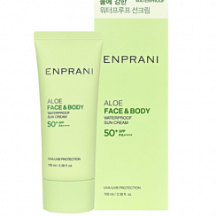 Солнцезащитный крем для лица и тела Enprani Aloe Face&Body Waterproof Sun Cream SPF50+ PA++++,100 мл