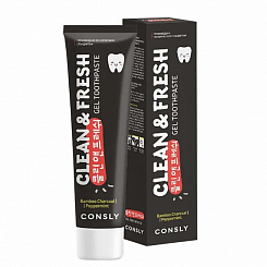 Гелевая зубная паста с бамбуковым углем и перечной мятой Consly Clean&Fresh Gel Toothpaste 105 г