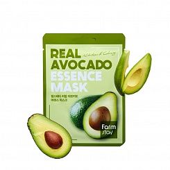 Тканевая маска для лица  с экстрактом авокадо Real Avocado Essence Mask FarmStay