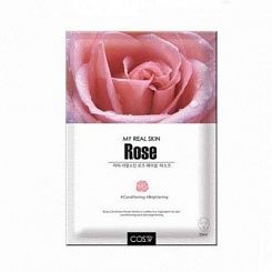 Тканевая маска с экстрактом розы  COS.W My Real Skin Rose Facial Mask(23 мл)										
