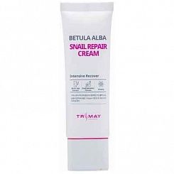Заживляющий крем с берёзовым соком и муцином улитки Trimay Snail Repair Betula Alba Cream