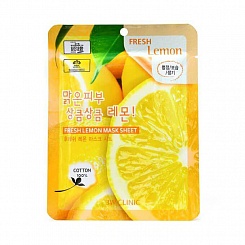  Тканевая маска 3W CLINIC для лица с экстрактом лимона Fresh Lemon Mask Sheet  