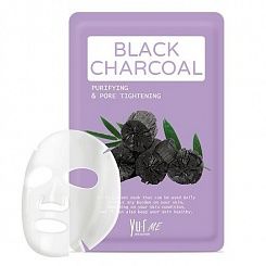 Тканевая маска для лица с экстрактом угля YU.R Me  Black Charcoal Sheet Mask