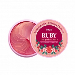 Патчи Koelf Hydro Gel Ruby & Bulgarian Rose Eye Patch с розовой пудрой