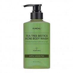 Гель для душа против акне Яблочный зеленый чай KUNDAL Tea Tree Biotics Acne Body Wash, 500 мл