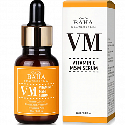 Отбеливающая сыворотка для лица с 15% витамином C и феруловой кислотой Cos De Baha Vitamin C MSM Ser