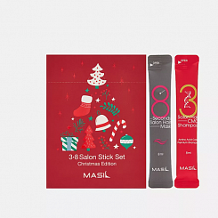 Рождественский набор восстанавливающих саше для волос Masil 3-8 Salon Stick Set Christmas Edition