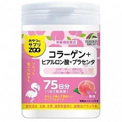 Комплекс Коллаген, гиалуроновая кислота и и плацента ZOO Unimat Riken на 75 дней со вкусом персика
