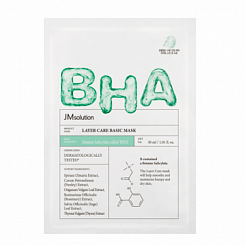 Ультратонкая тканевая маска с BHA-кислотой для проблемной кожи JMsolution Layer Care Basic Mask