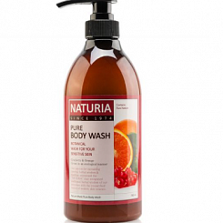 Гель для душа с фруктовым ароматом апельсина Evas Naturia Pure Body Wash Cranberry & Orange (