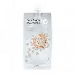 Ночная несмываемая маска для лица с экстрактом жемчуга Missha Pure Source Pocket Pack - Pearl