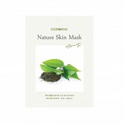 Тканевая маска для лица с экстрактом зеленого чая FoodaHolic Nature Skin Mask Green Tea, 23 гр