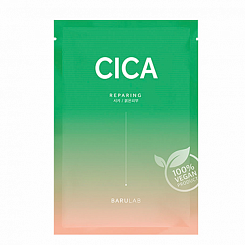 Восстанавливающая тканевая маска с центеллой Barulab The Clean Vegan Cica Mask