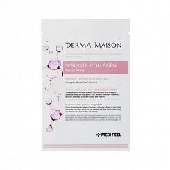 Тканевая антивозрастная маска с коллагеном и пептидами MEDI-PEEL Derma Maison Wrinkle Collagen Facia