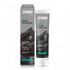 Отбеливающая зубная паста с УГЛЕМ И МЯТОЙ Aekyung 2080 Black Clean Charcoal Toothpaste(120 гр)