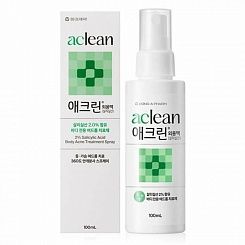 Аптечное средство против акне на теле ACLEAN BODY ACNE TREATMENT SPRAY 2% SALICYLIC ACID (100ml)