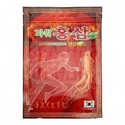 Лечебные корейские пластыри на основе экстракта красного женьшеня GREENON Power Red Ginseng