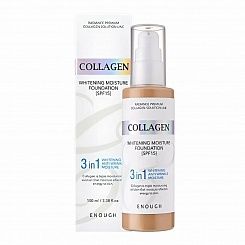 Увлажняющий антивозрастной тональный крем 3в1 с коллагеном 23 тон Enough 3in1 Collagen SPF15