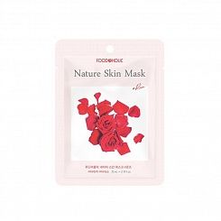 Тканевая маска для лица с экстрактом розы Foodaholic Nature Skin Mask Rose 23 мл