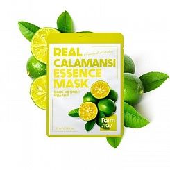 Тканевая маска для сияния кожи лица с экстрактом каламанси  FarmStay Real Calamansi Essence Mask