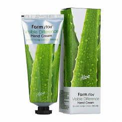Успокаивающий крем для рук FarmStay с экстрактом алоэ Visible Difference Hand Cream Aloe Vera
