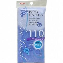 Массажная мочалка для тела жёсткая Aisen Nylon body towel T hard (blue) 110 см