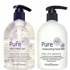 Набор для ухода за руками гель+лосьон Medi Flower Pure Hand Care Duo 400 мл * 2 шт