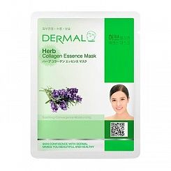 Маска тканевая  коллагеновая с экстрактом лечебных трав Dermal Herb Collagen Essence Mask 23 гр