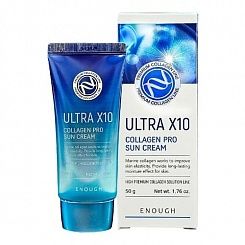Увлажняющий солнцезащитный крем с коллагеном ENOUGH Ultra X10 Collagen Sun Cream SPF50+ PA+++ 50 гр
