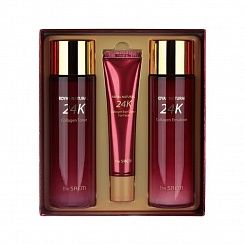 Премиальный антивозрастной набор для лица с коллагеном и золотом The Saem Royal Natural 24K